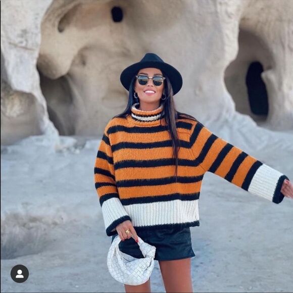 ZARA STRIPED KNIT SWEATER - Picture 9 of 16